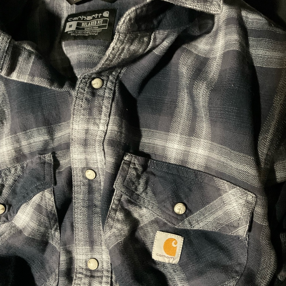 Carhartt Men's Casual Plaid Shirt - grey